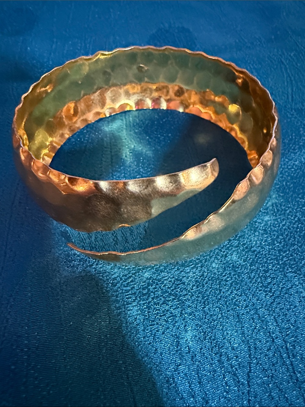Hammered Gold-Tone Open Cuff Bracelet